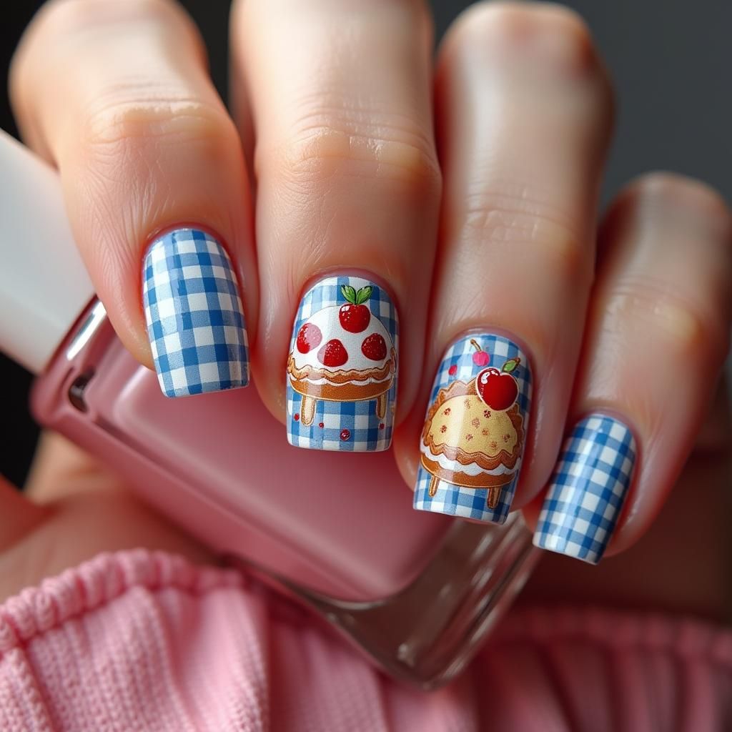 Waitress Musical Inspired Nail Art Design