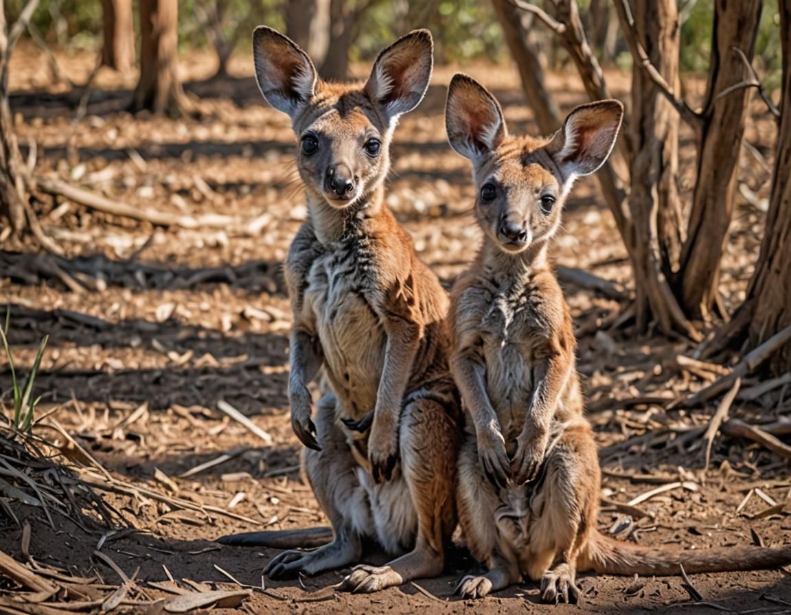 Kangaroo Joey's Outback View: Richly Colored Photo