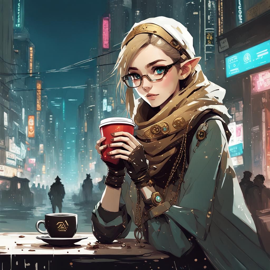 Cyberpunk Zelda Hipster Girl Portrait