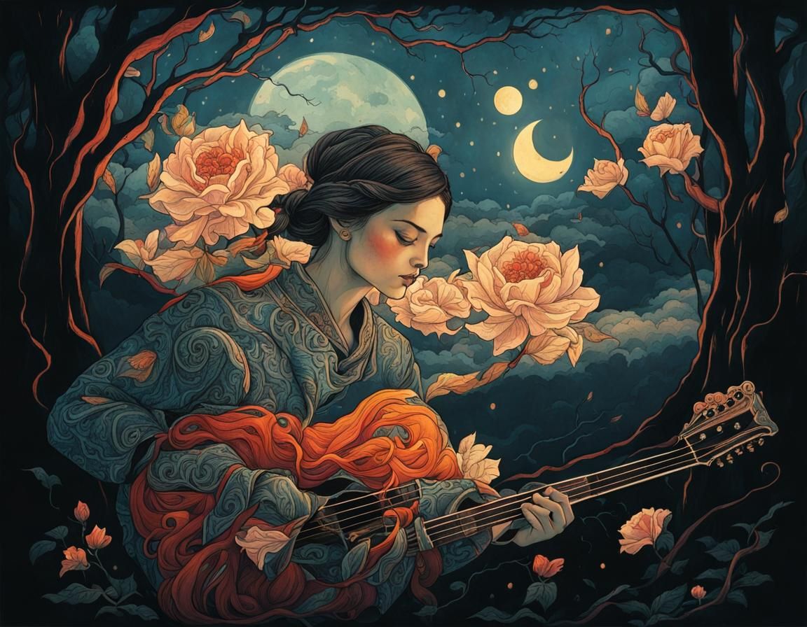 Abstract Portrait in Modern Art Style