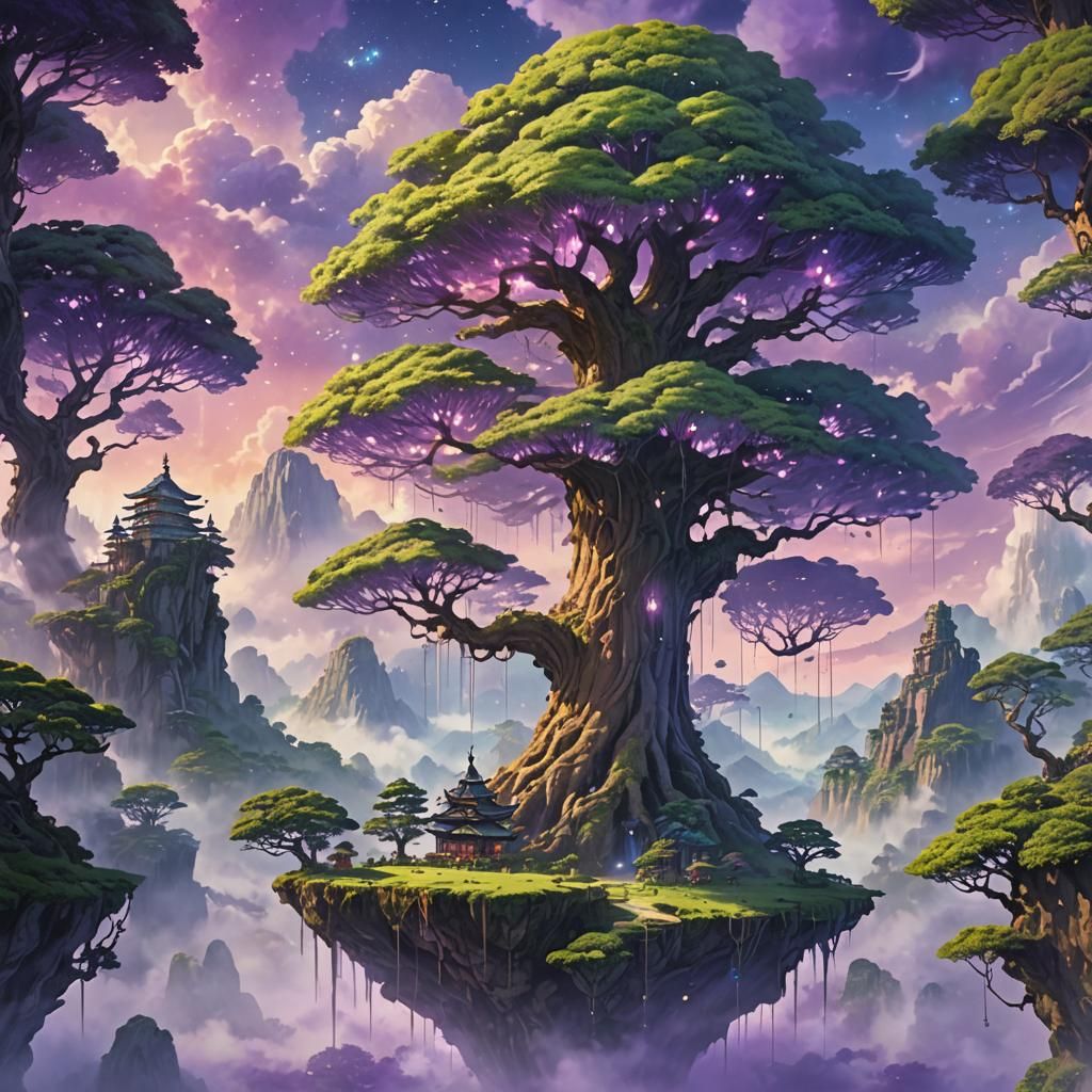 Floating Fantasy: Islands in Anime Lighting