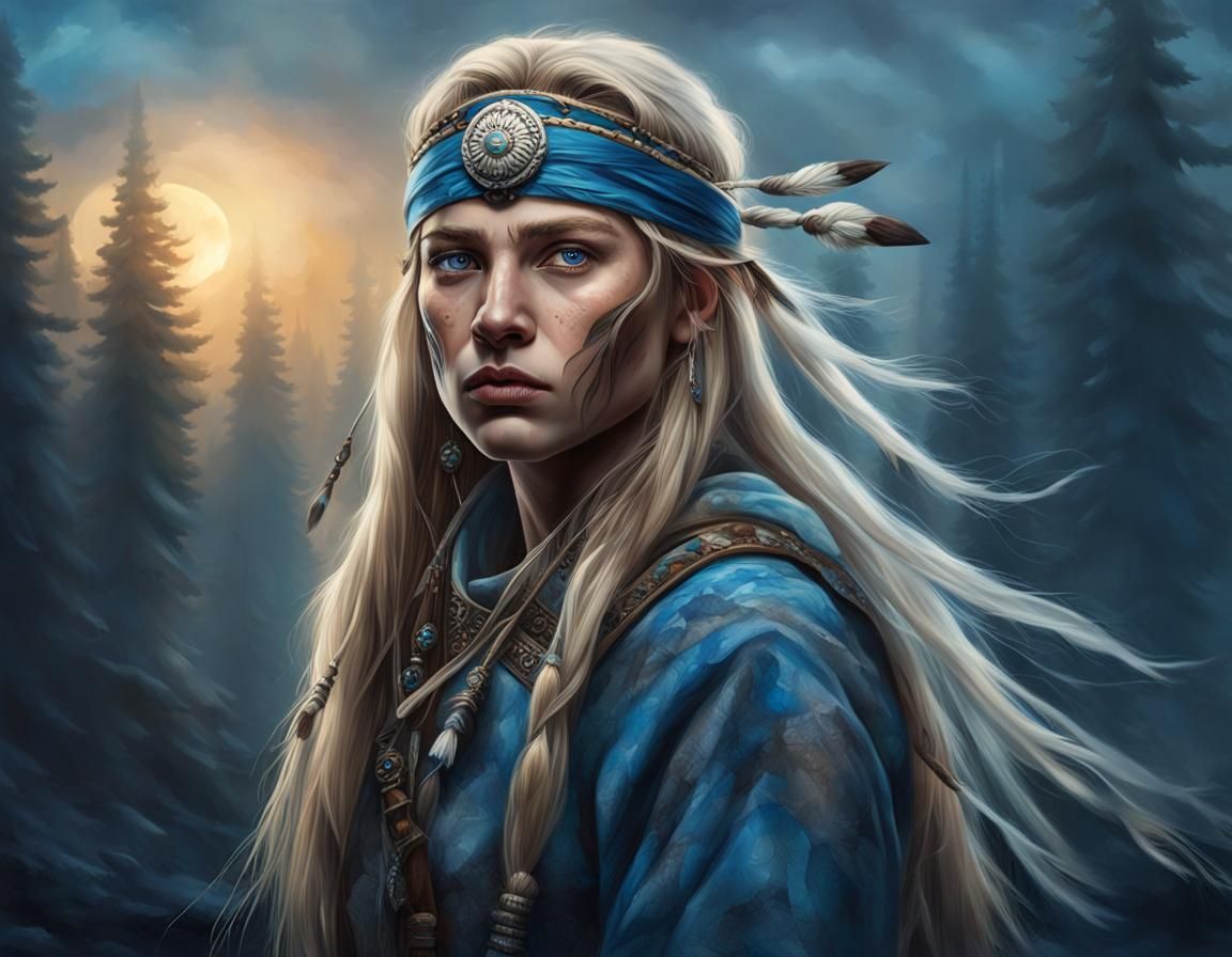 Russian Warrior Girl Portrait in Photorealistic Style