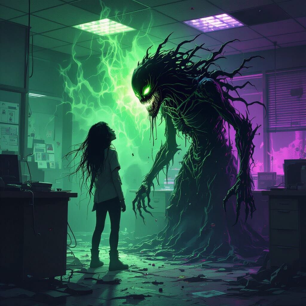 Horrifying Soul-Draining Monster in Derelict Office