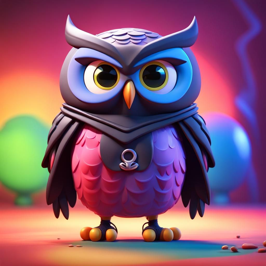 Ninja Owl Concept Art in 3D