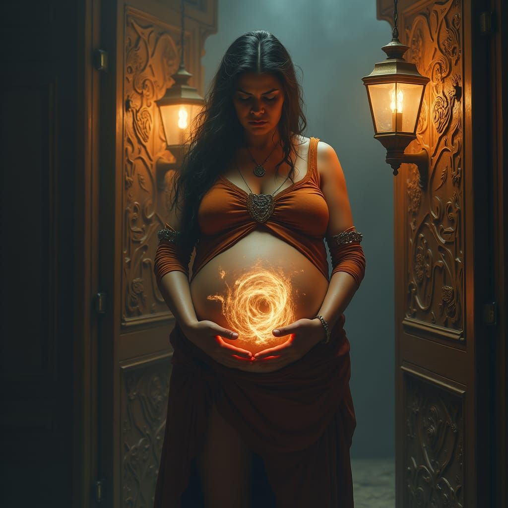 Pregnant Voter's Anxious Decision in Fantasy Realm