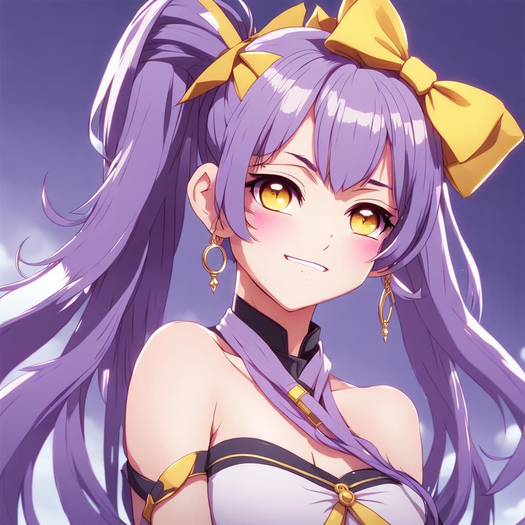 Anime Teen Girl with Golden Eyes in Manga Style