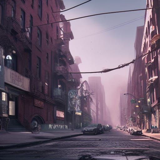 Brooklyn Streets During Plague: Matte Painting