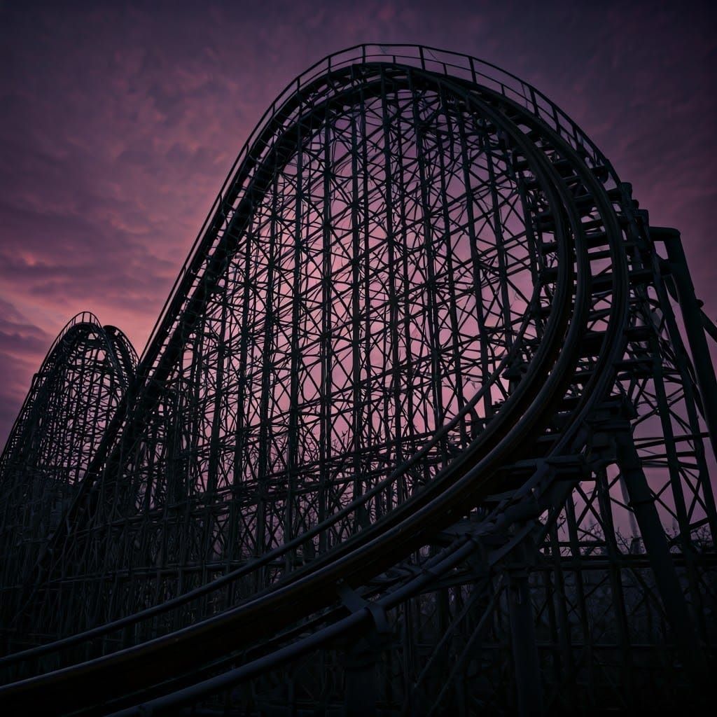 Creepy Roller Coaster in Dark Fantasy Style