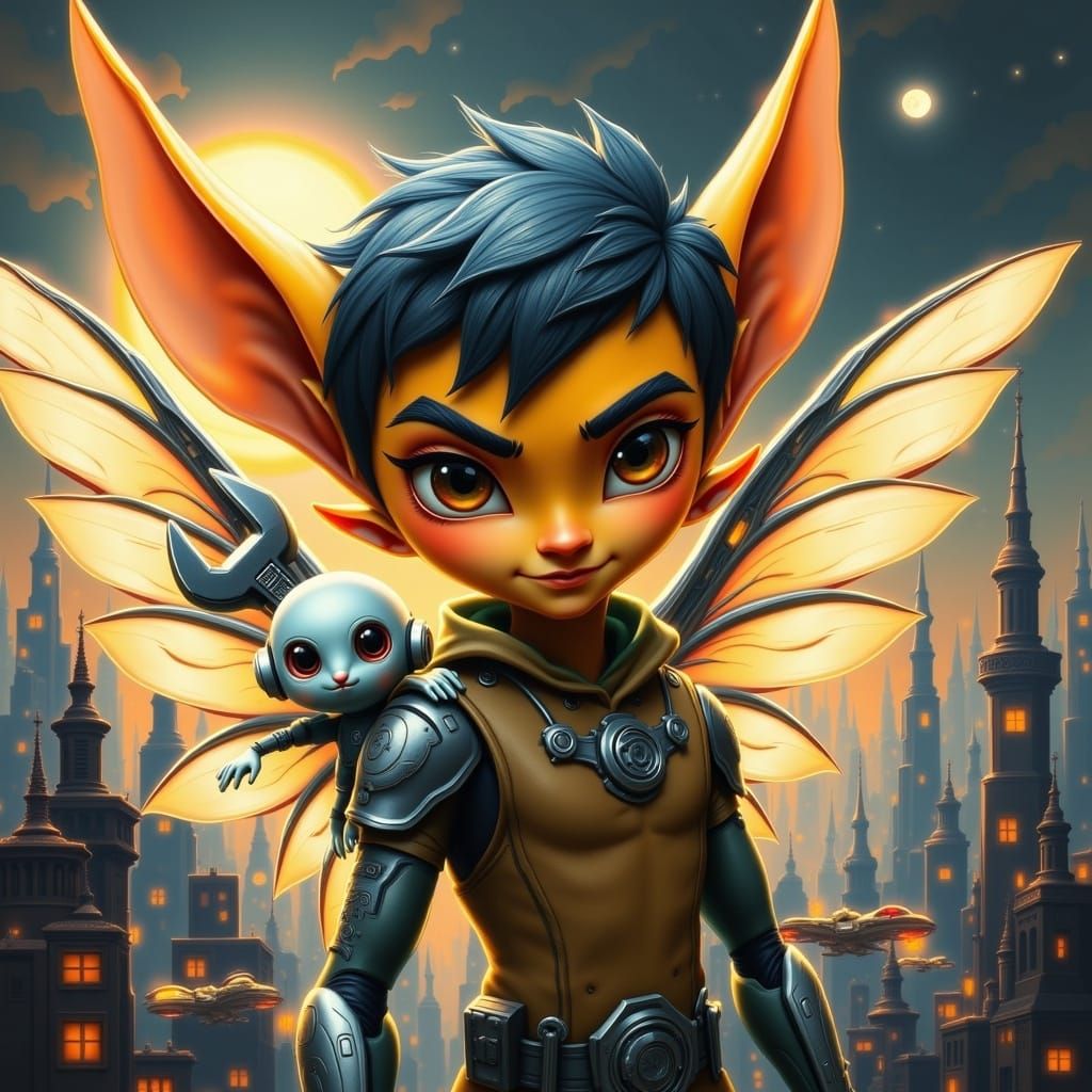 Ratchet and Clank in Futuristic Cityscape