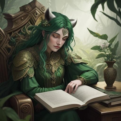 Badger Reading Book in Mystical Glow, Fantasy Illustration