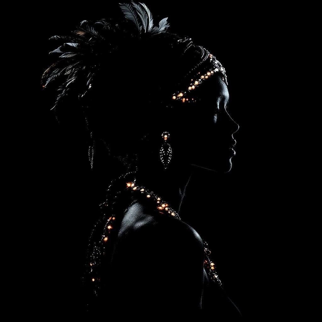 Tribal Dancer in Chiaroscuro Lighting