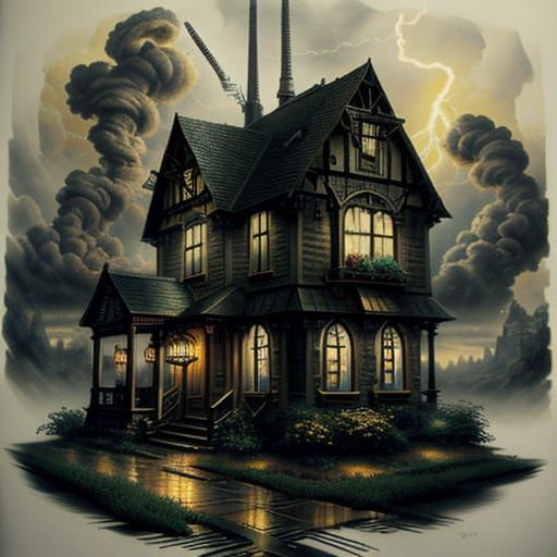 Dieselpunk Stormscape in Golden Ratio Harmony