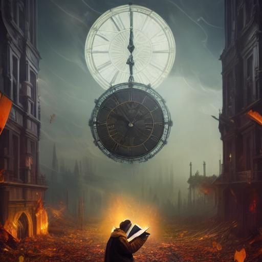 Man Reading in Book Forest: Digital Matte Painting