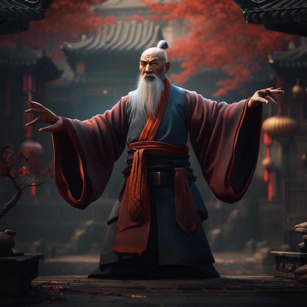 Detailed Kung Fu Master Concept Art