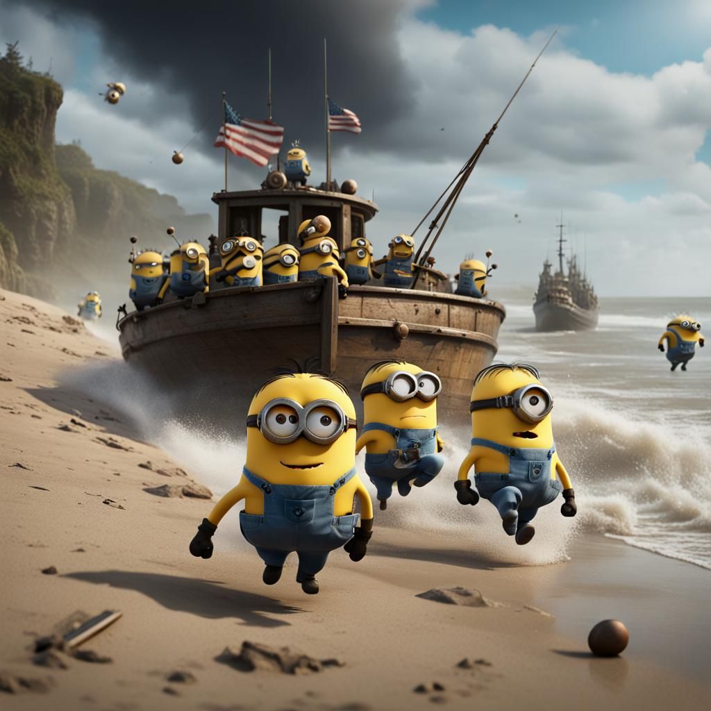 Minions Storming Normandy Beach: D-Day Parody