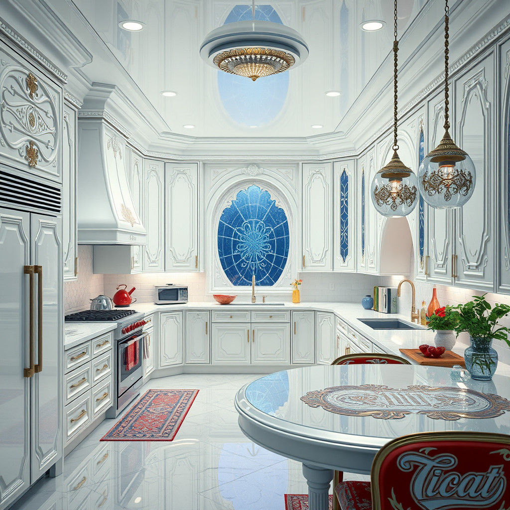Luxurious 1980s Fantasy Kitchen in Retro Style