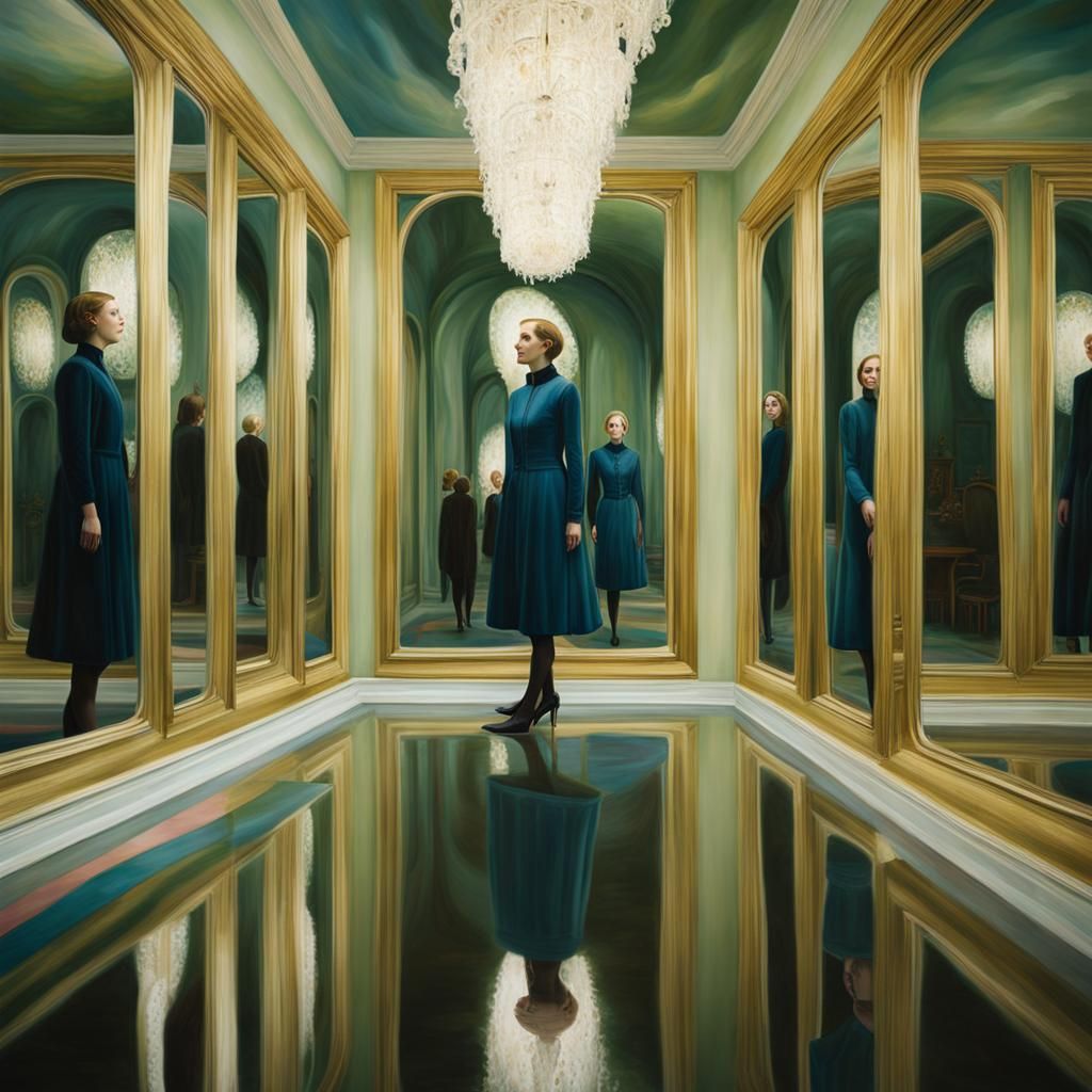 Surreal Reflections: Ethereal Portrait in Dreamlike Style