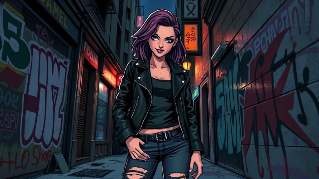 Rebellious Youth in Futuristic Noir