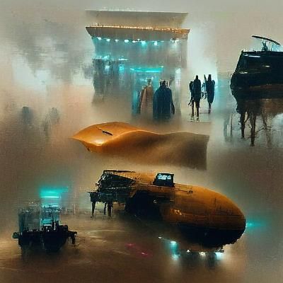 Cyberpunk Cityscape with Neon Lights and Flying Vehicles