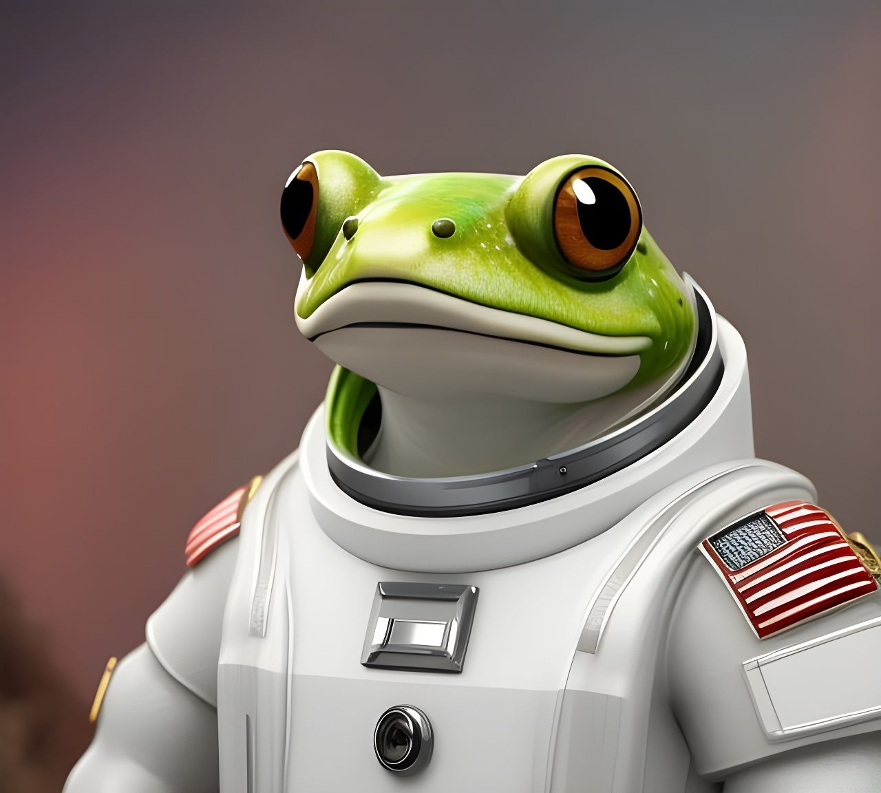 Frog Astronaut in Space: Hyperdetailed Fantasy Photoshoot
