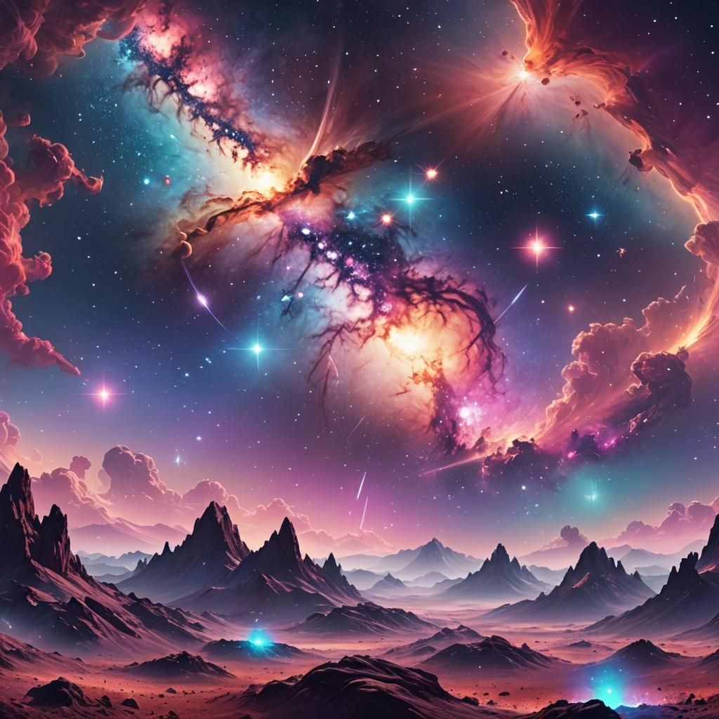 Pastel Galaxy: Cosmic Art in Unreal Engine Style