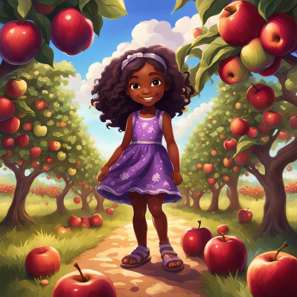 Chibi Girl's Delightful Apple Orchard Adventure