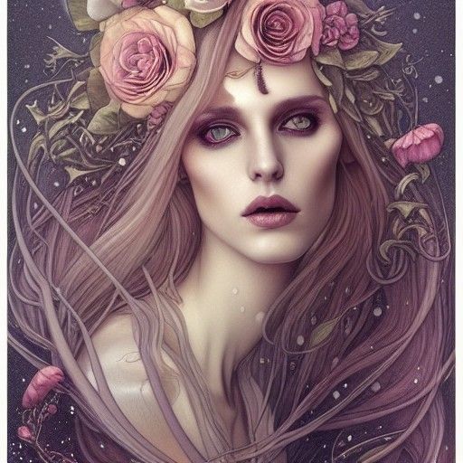 Beautiful Androgynous God Portrait in Decadent Style