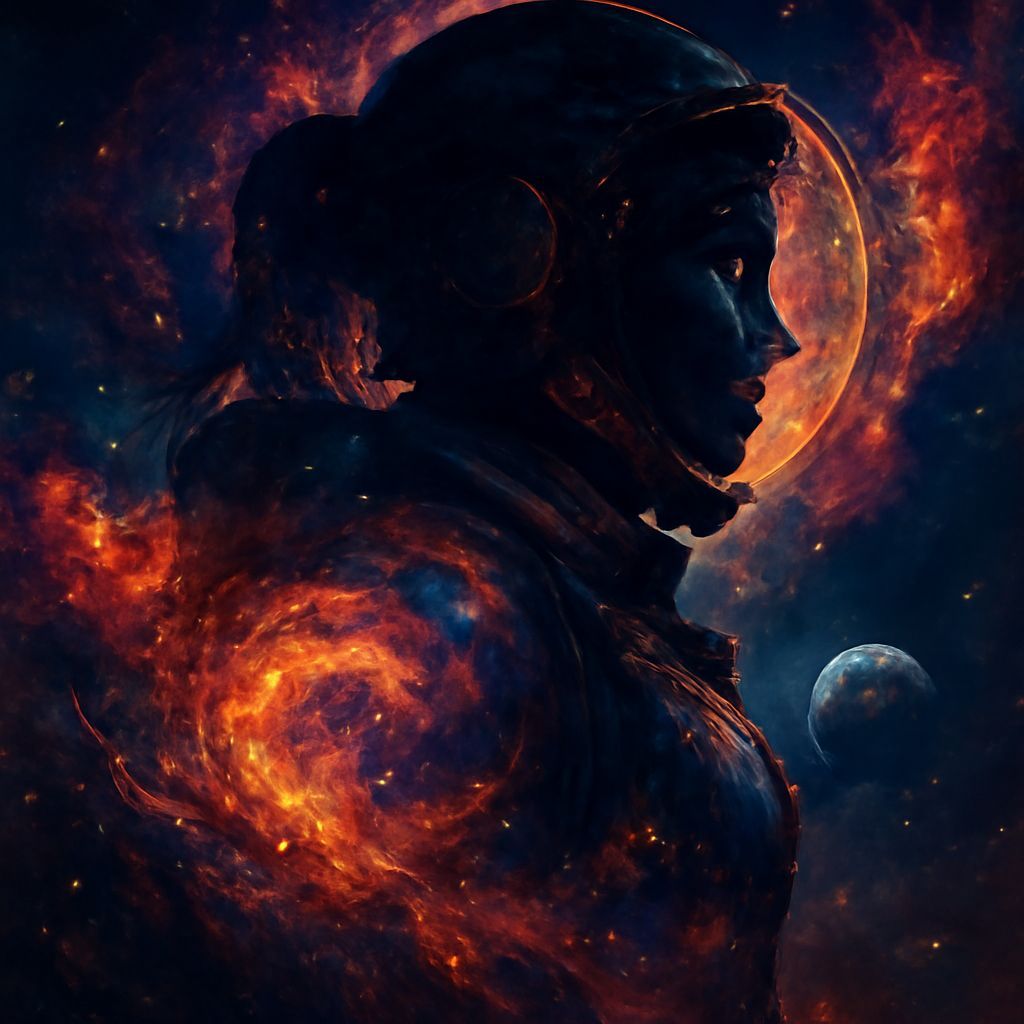 Double exposure photography of a silhouette of a determined ...