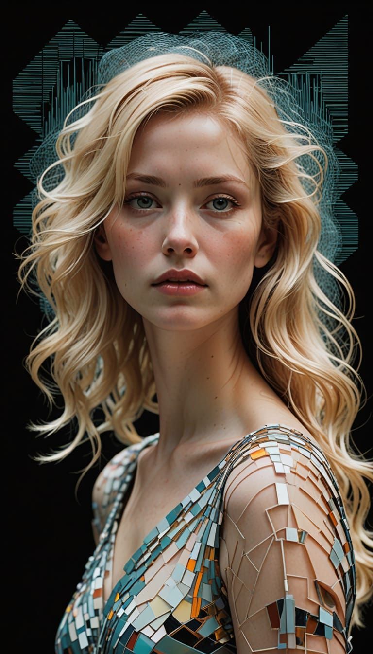 1950s Pin-Up in Mucha and Waterhouse Styles