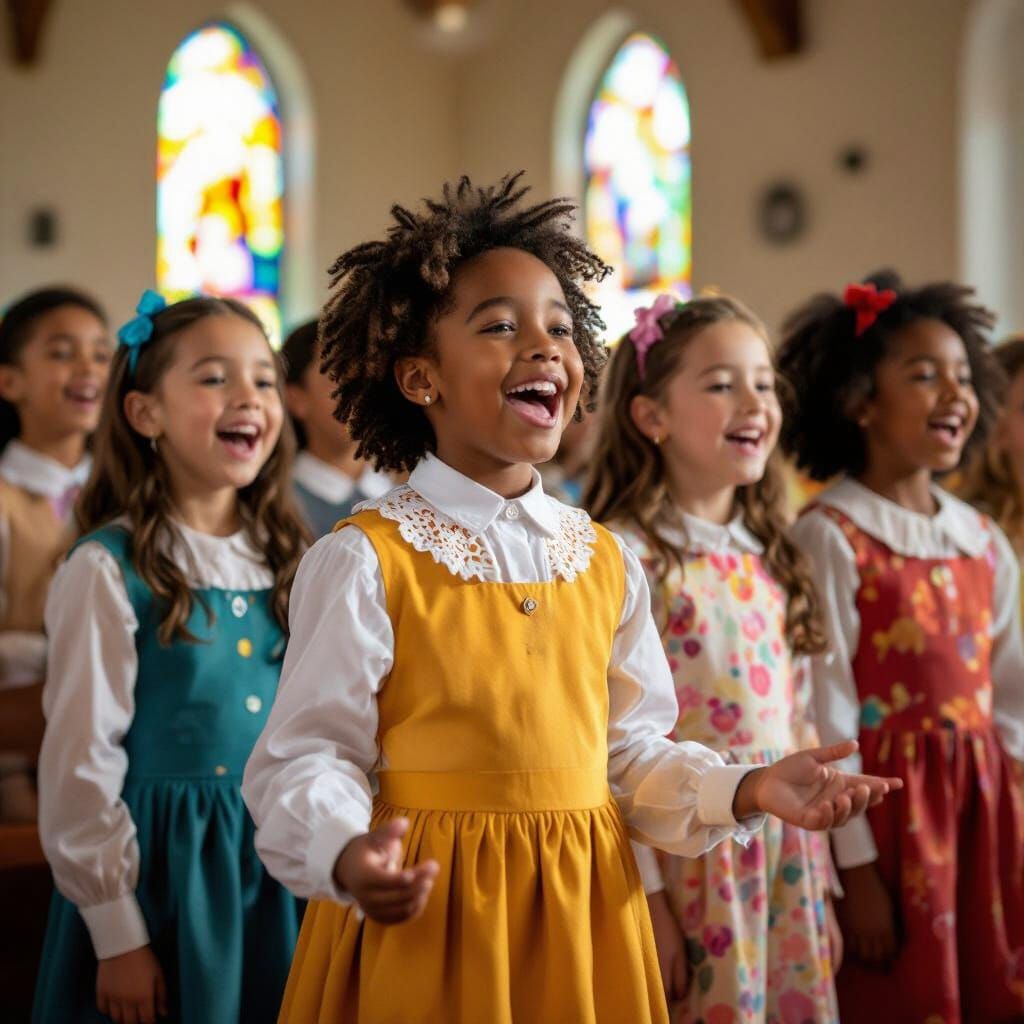 Children's Gospel Choir in Vibrant Colors