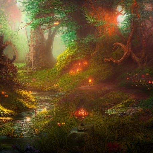 Faerie Forest Eyes: Detailed Fantasy Concept Art