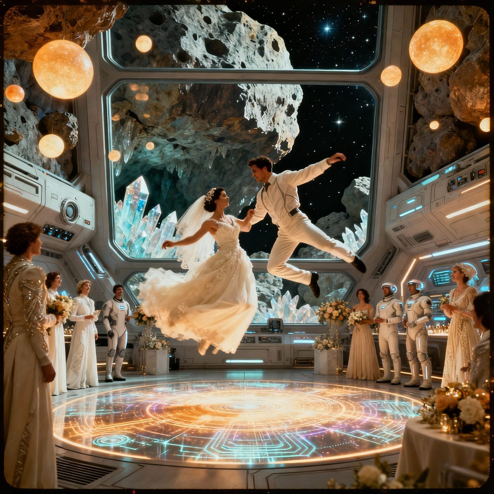 Futuristic Wedding Dance on Asteroid Station