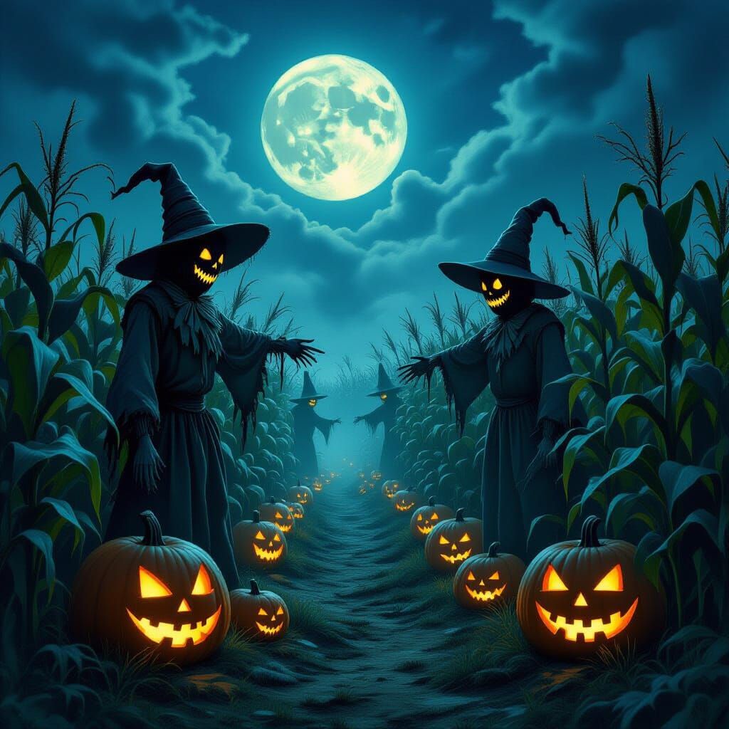 Eerie Nightmare Harvest Festival Under Full Moon