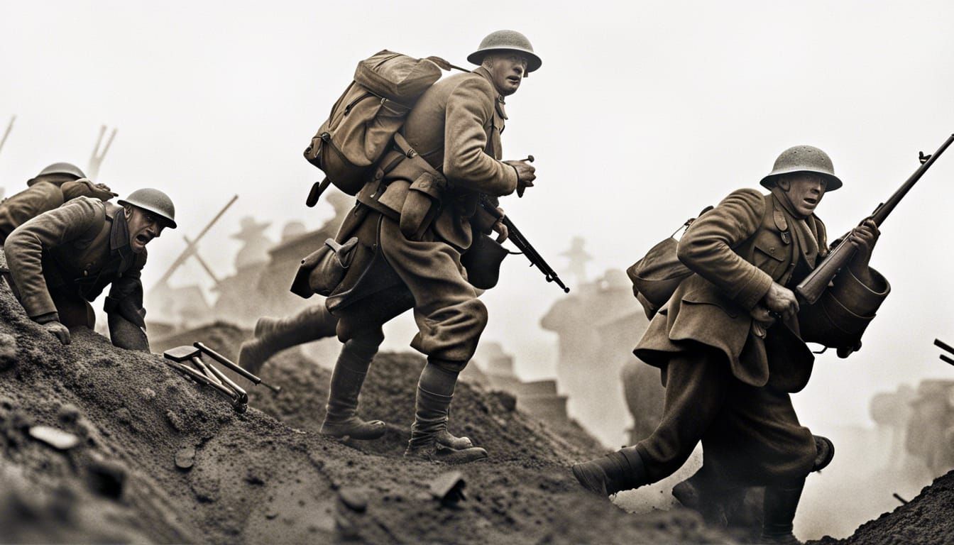 WW1 British Soldiers in Battle of the Somme