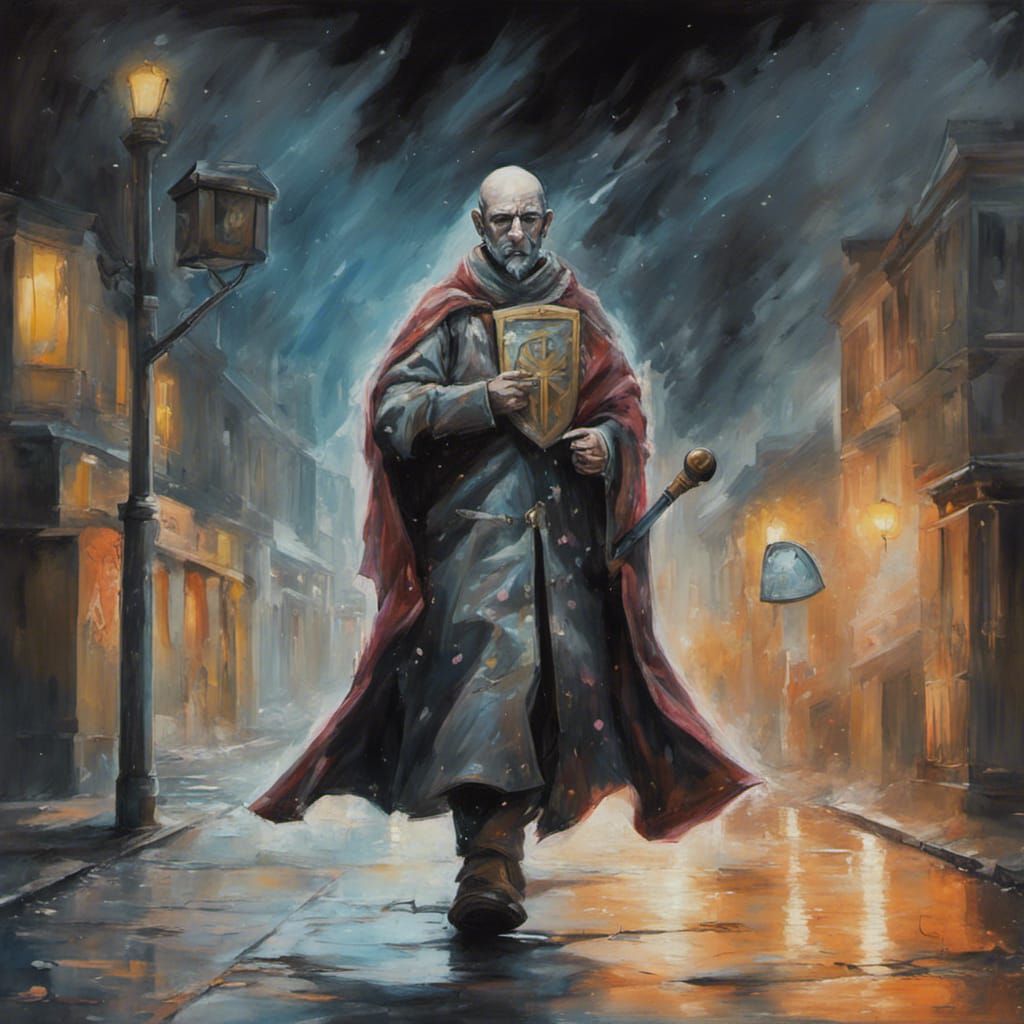 Cleric with Mace in Victorian Street: Splash Art