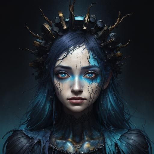 Friendly Blackberry in Acid Rain: Digital Photoillustration