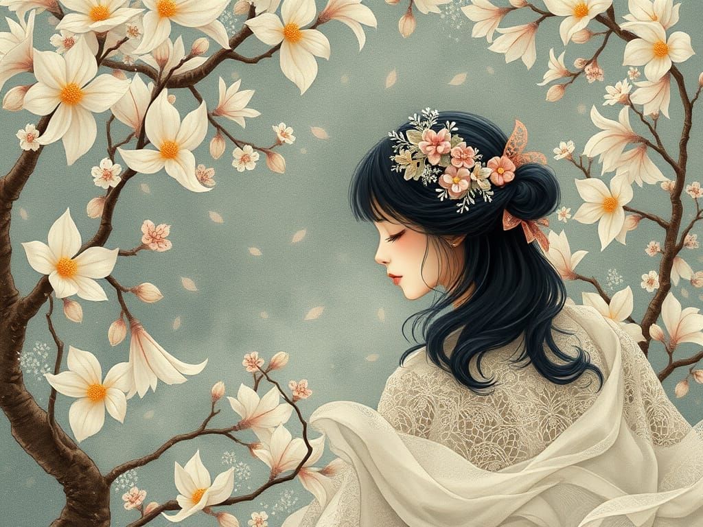 Whispers of Delicate Beauty in Dreamlike Realism