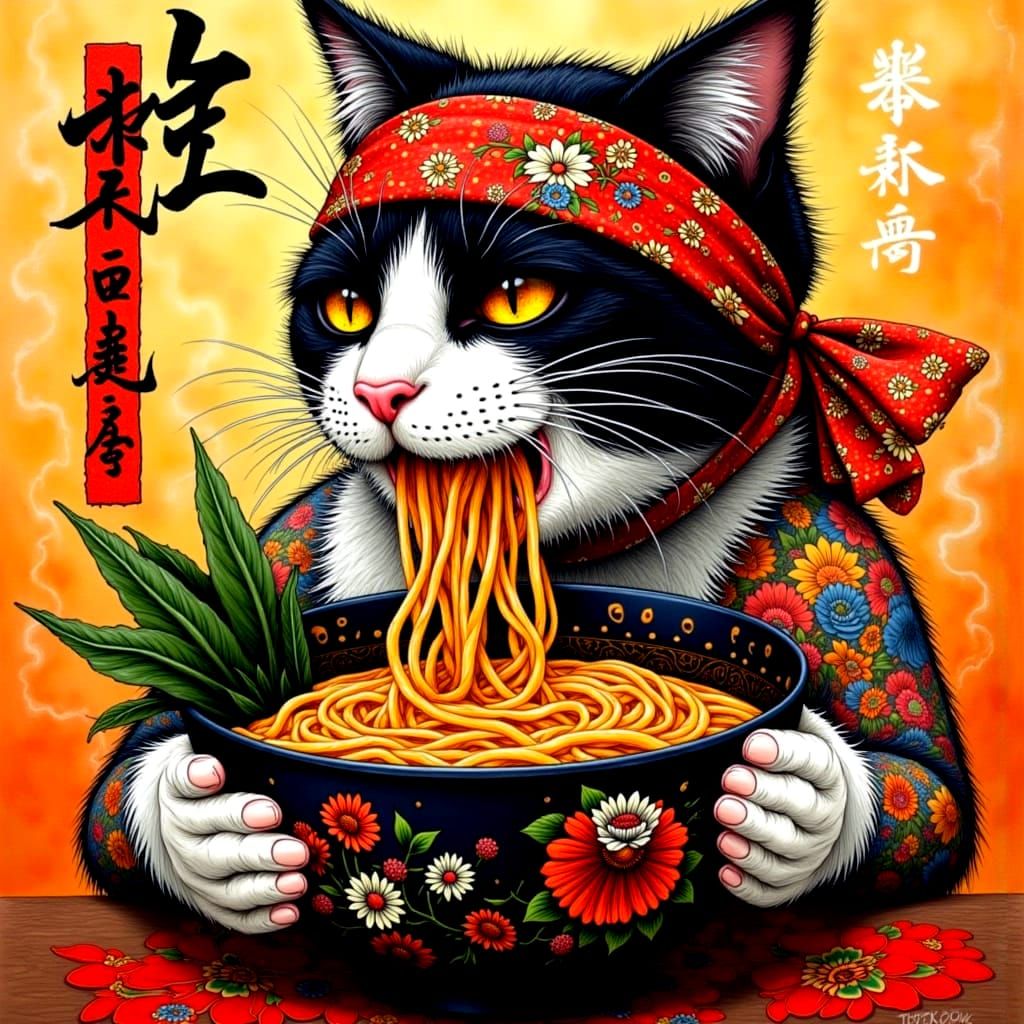 "Cat-a-pulting Noodles"