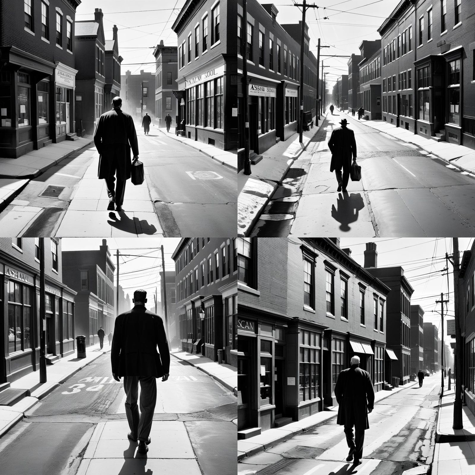 Ashcan School: Man Walks Down City Street