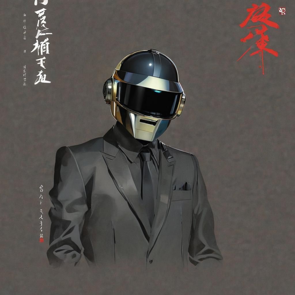 Daft Punk Concert Album Art in Yoshida Style