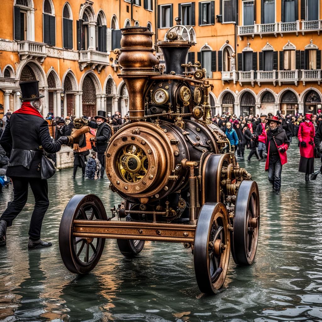 Steampunk Engine at Venice Carnival