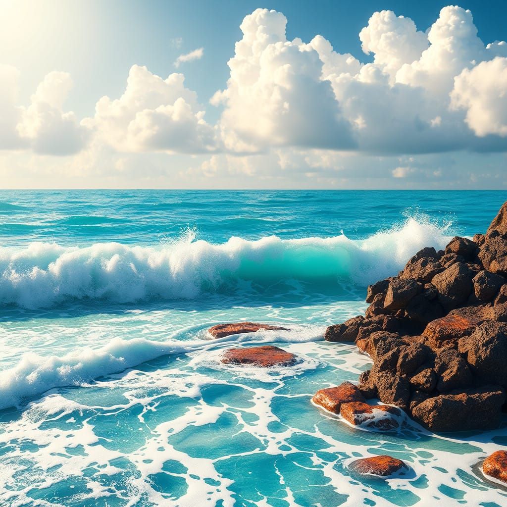 Serene Turquoise Ocean Paradise in Stunning Matte Painting