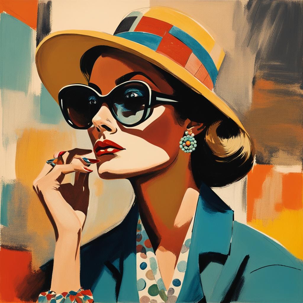 1960s Fashionista in Splash Art Style