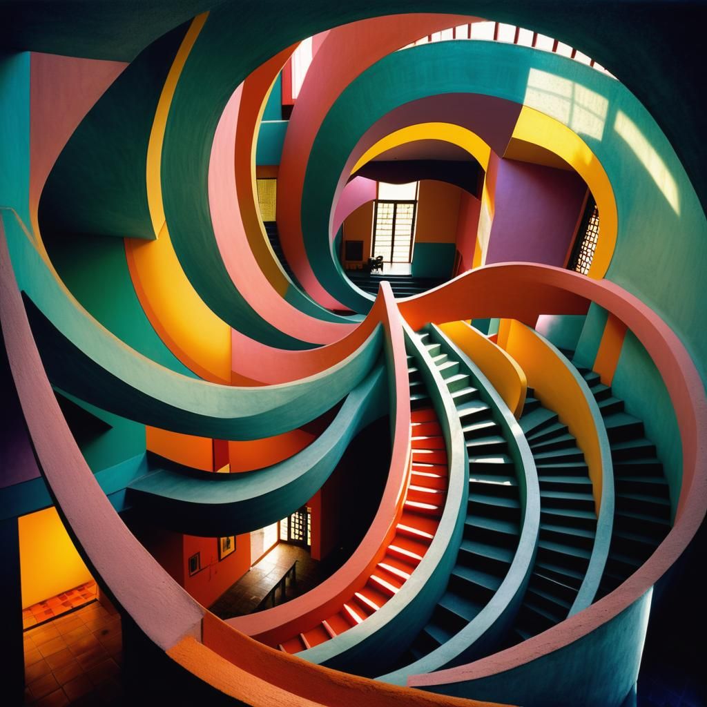 Luis Barragan Inspired House Interior with Glass Walls