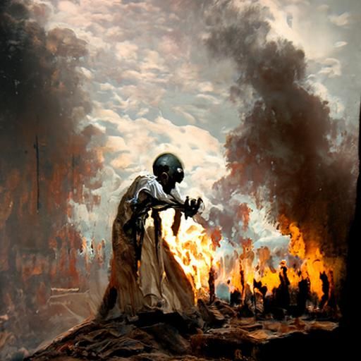 Horrific Sudan Burning: Doré and Rutkowski Style