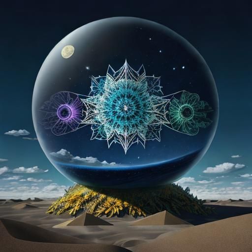 Kaleidoscopic Fractal Mandala Tile Pattern