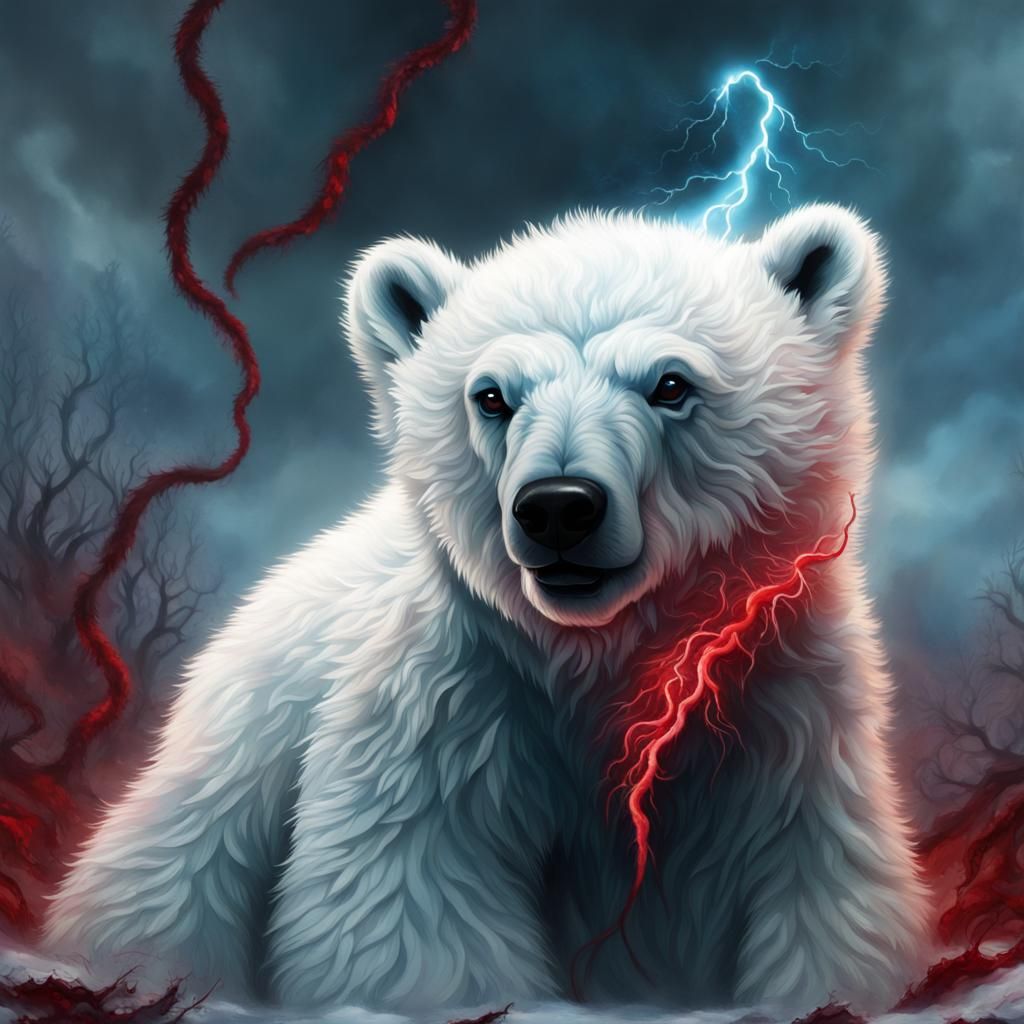 Mutated Christmas Polar Bear Zombie with Tentacles