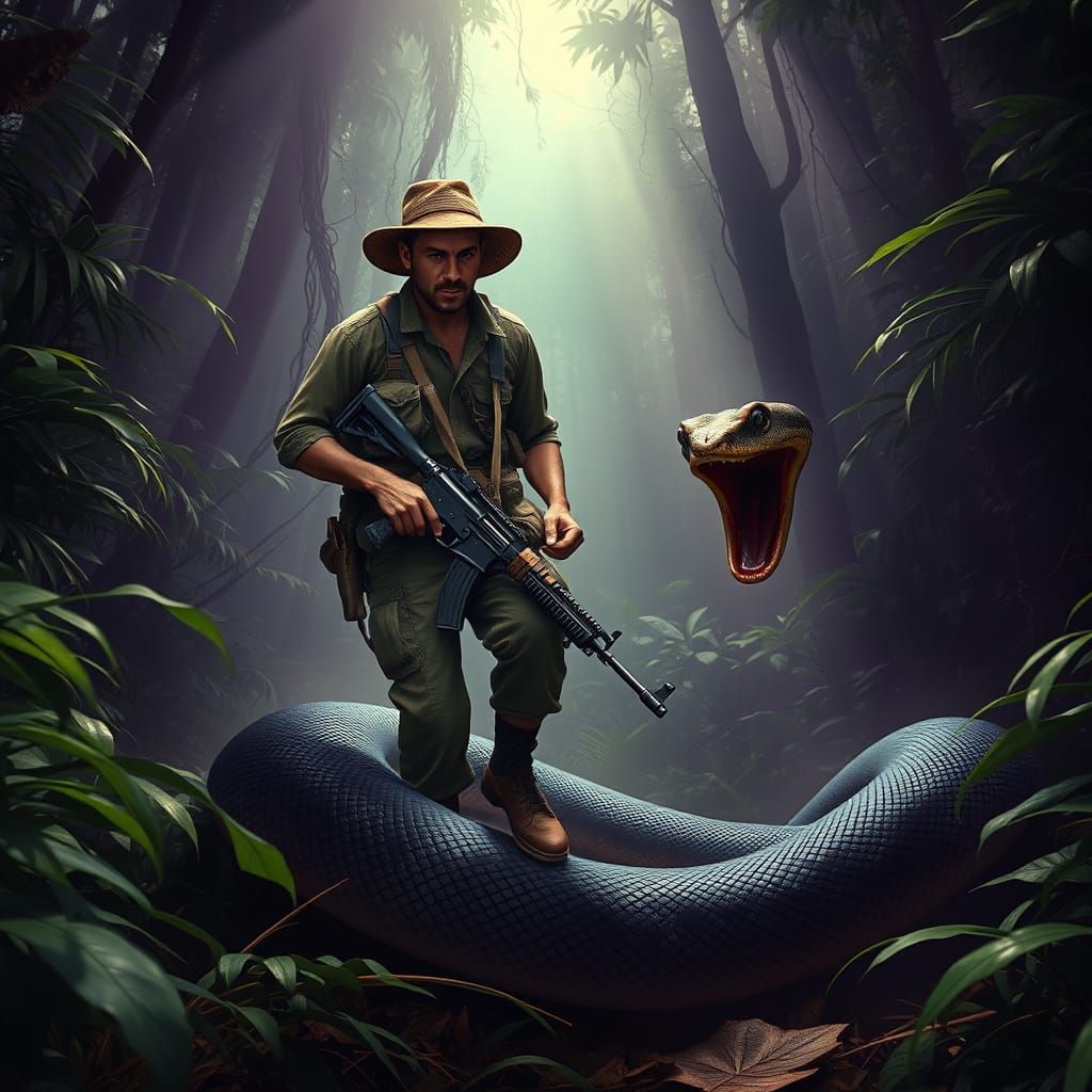 Viet Cong Fighter Escapes Deadly Snake in Jungle