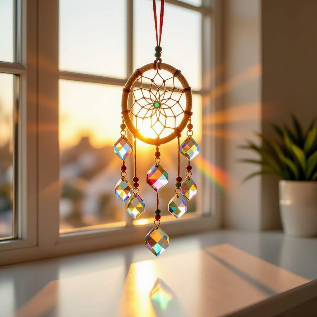 Dream Catcher at Sunset with Rainbow Shadow
