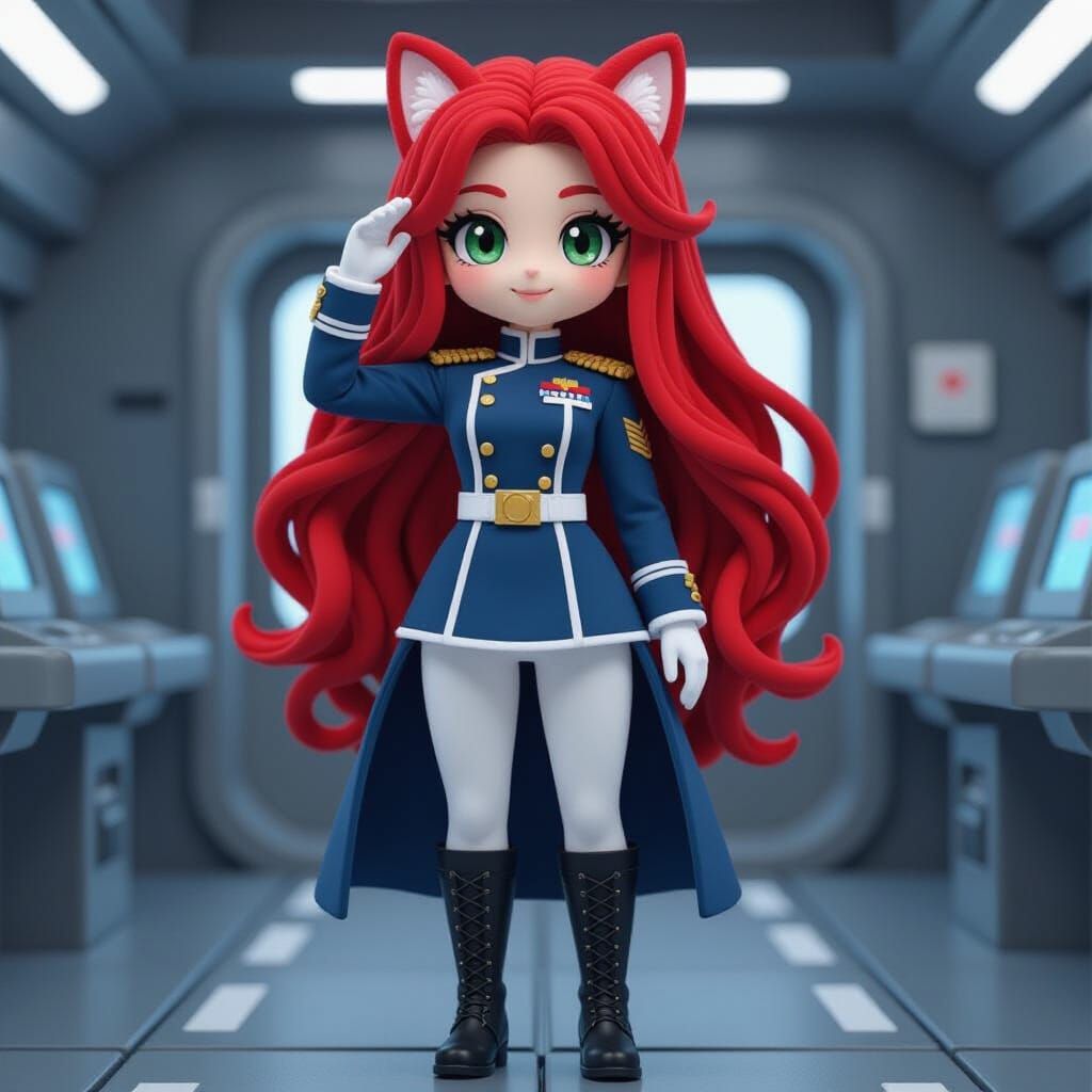 Yarn Cat Woman Rear Admiral Saluting